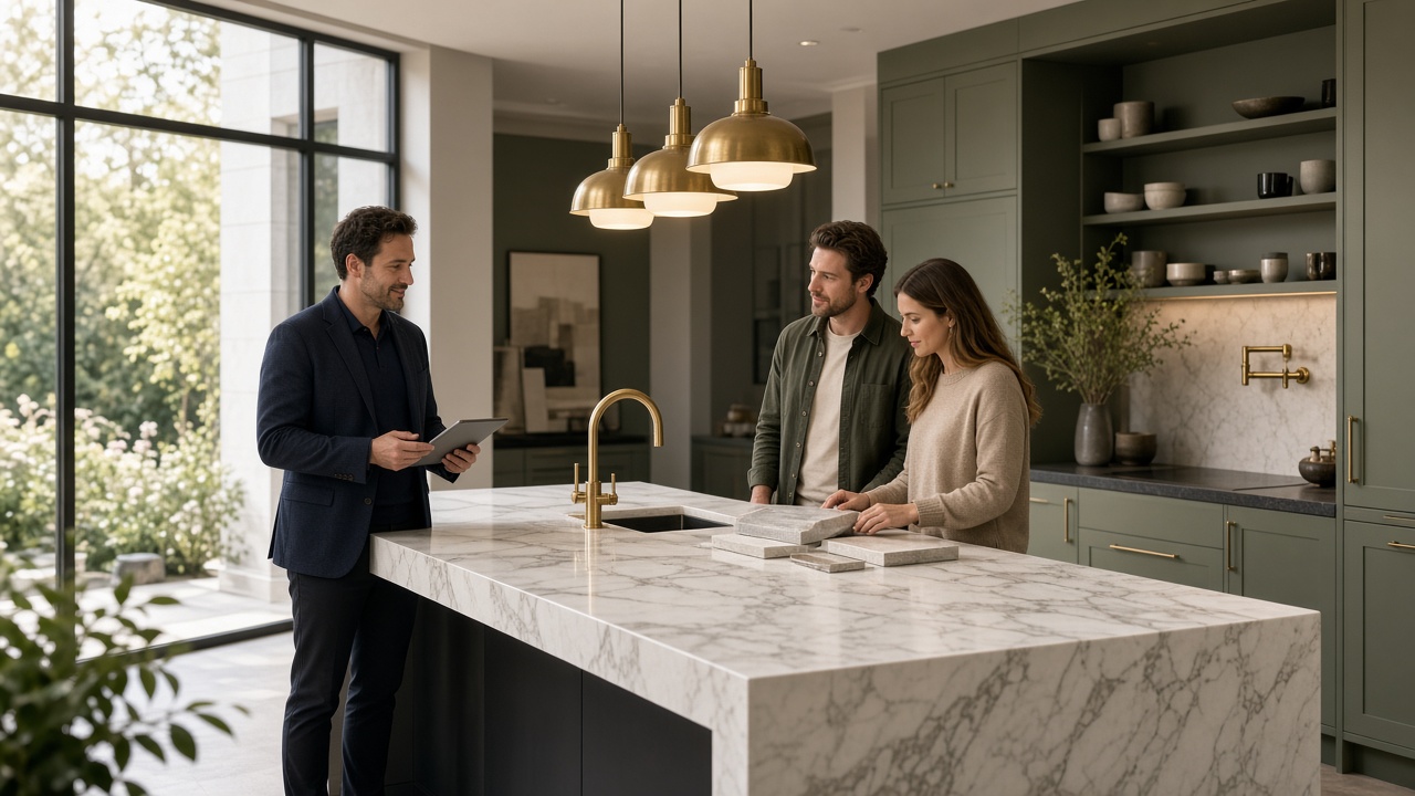 Work-Tops studio — marble island and sample consultation