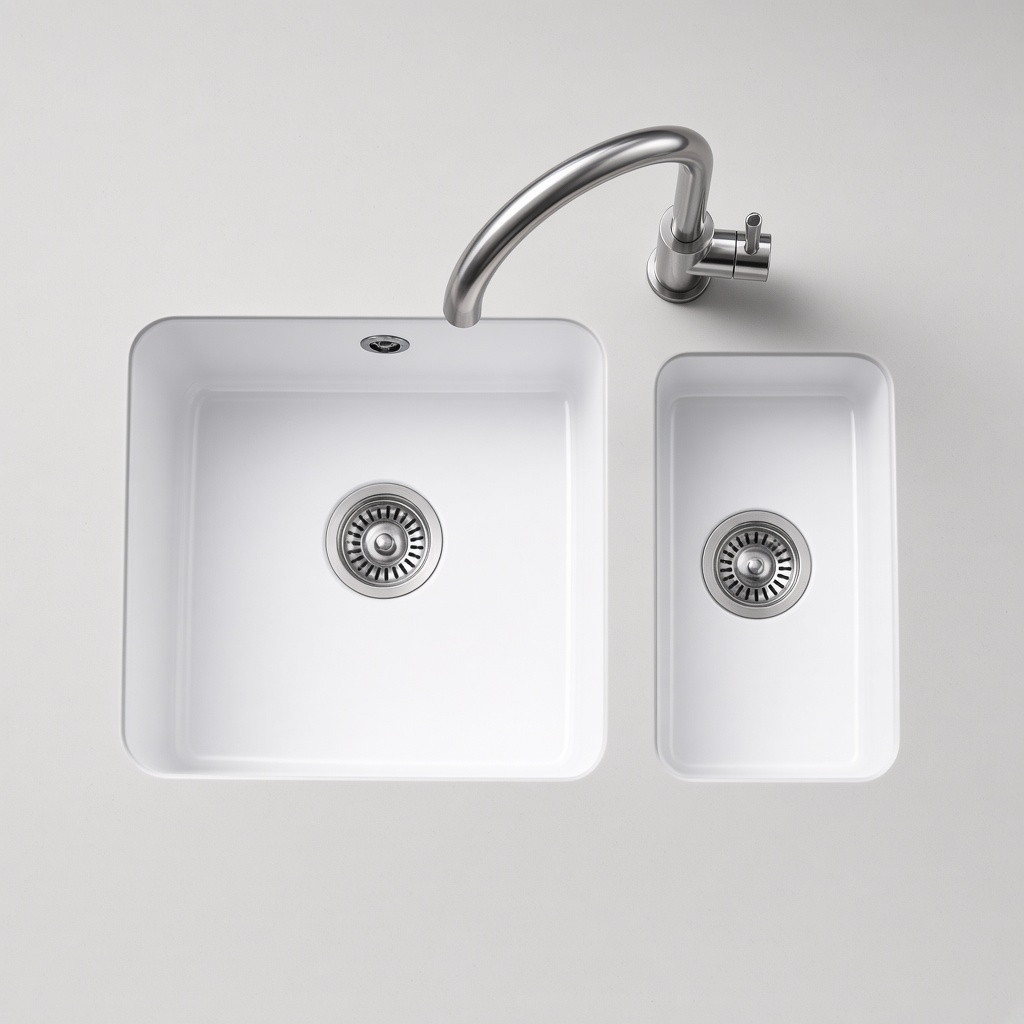 1.5 Solid Surface Integrated Sink - White from Work-Tops